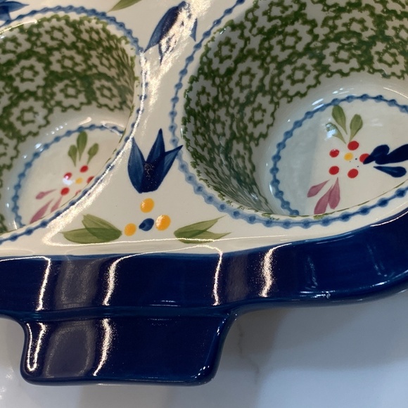 Temp-Tations by Tara Old World Green Muffin with Gorgeous Cobalt Blue Border - Picture 4 of 13